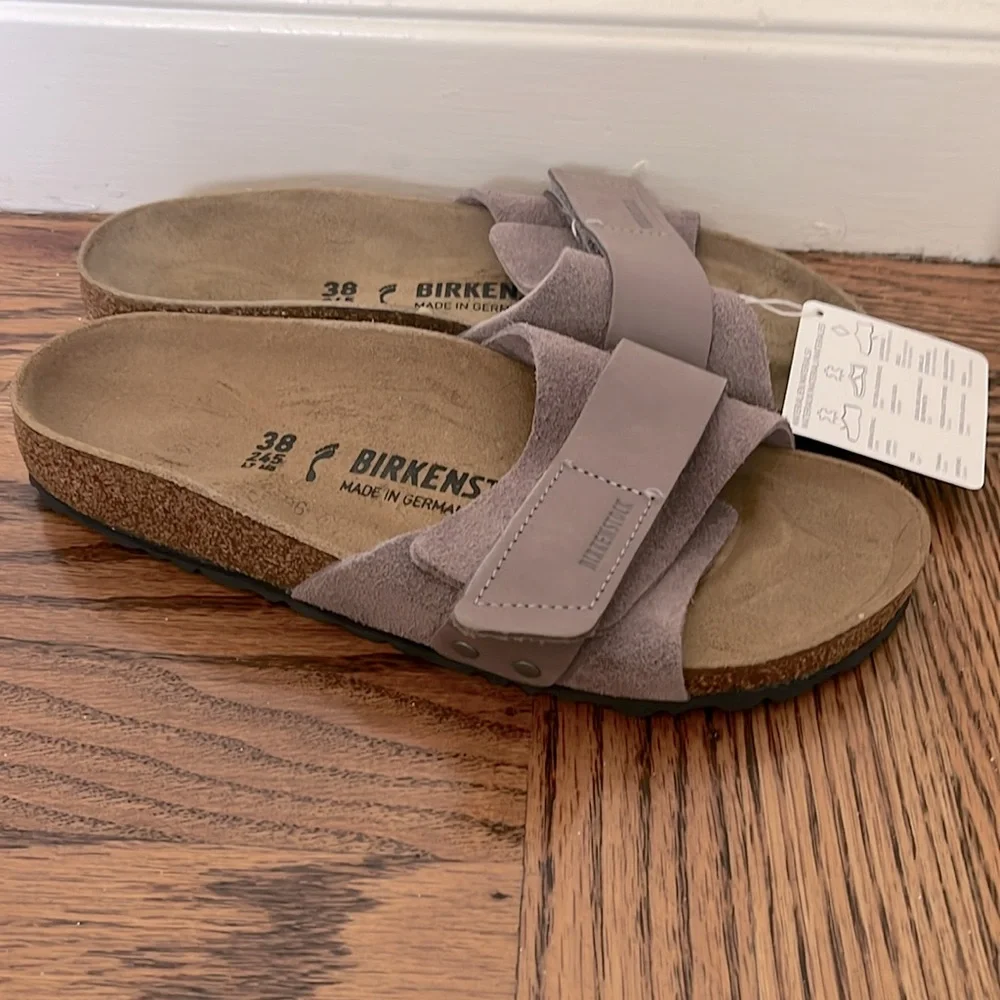 Birkenstock Oita Modern Suede Faded Purple Slide Sandals NEW - Picture 5 of 6